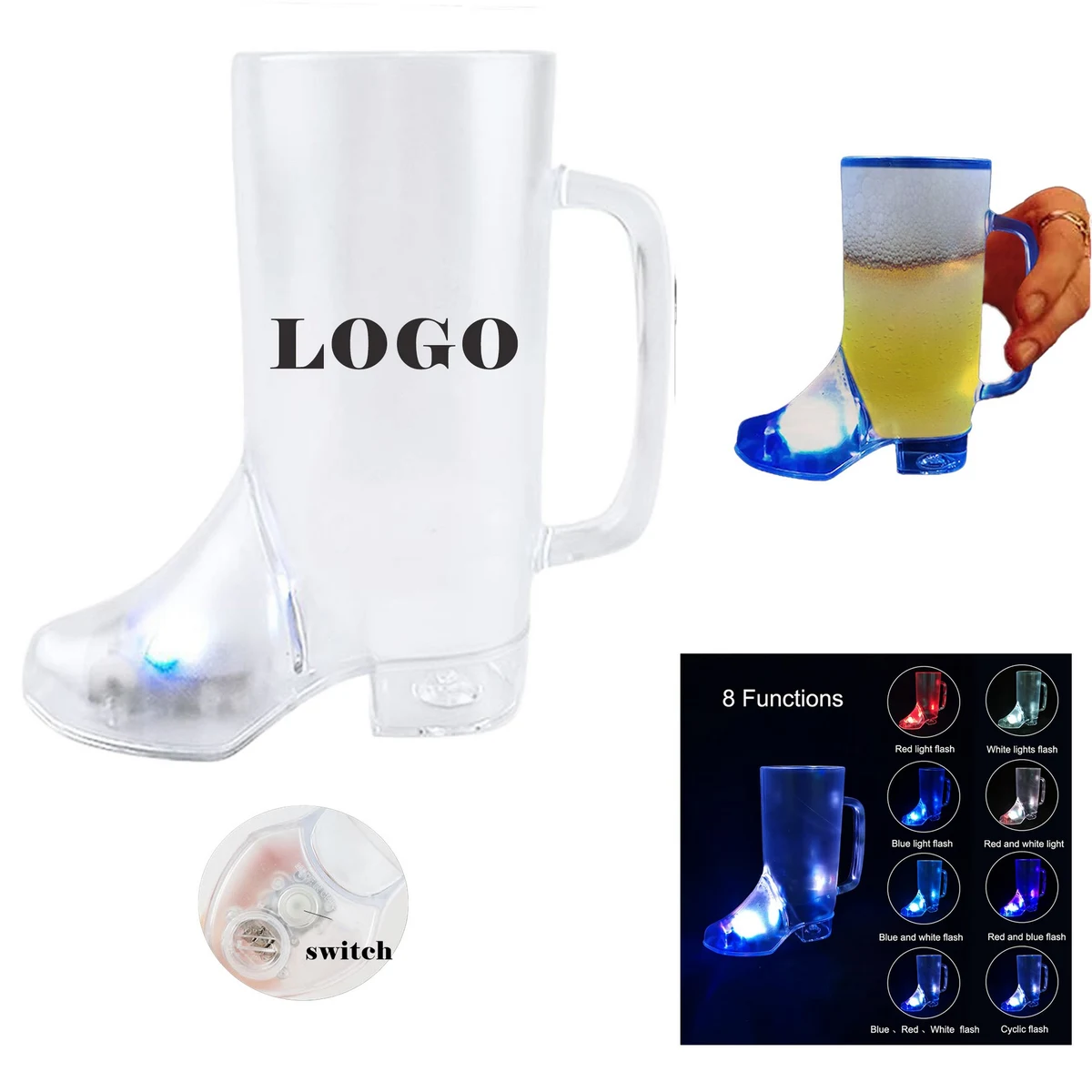 16oz Luminous Boot Cup Beer Mug 1