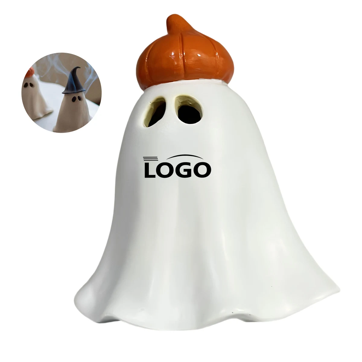 Halloween incense burner featuring pumpkin and witch hat 1
