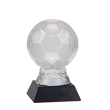6 1/4" GLASS SOCCER BALL WITH MARBLE BASE 1