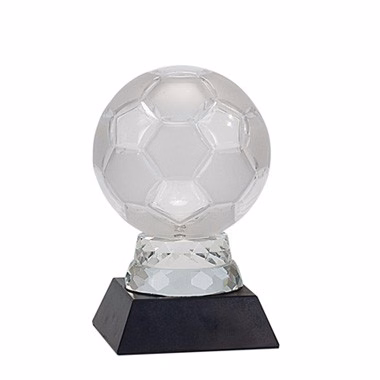 6 1/4" GLASS SOCCER BALL WITH MARBLE BASE
