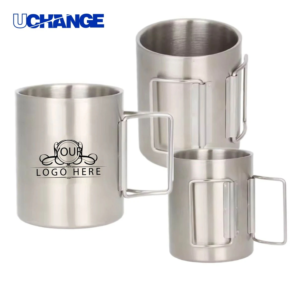 Stainless Steel Mug Container with Folding Handle 1