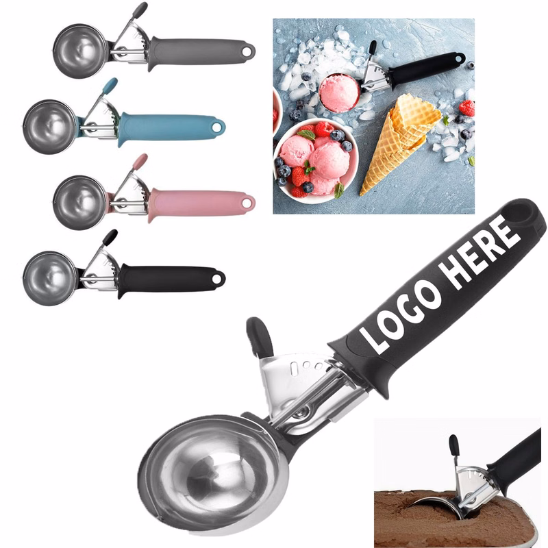Promotional Stainless Steel Ice Cream Scoop With Custom Single-Color Logo Printing