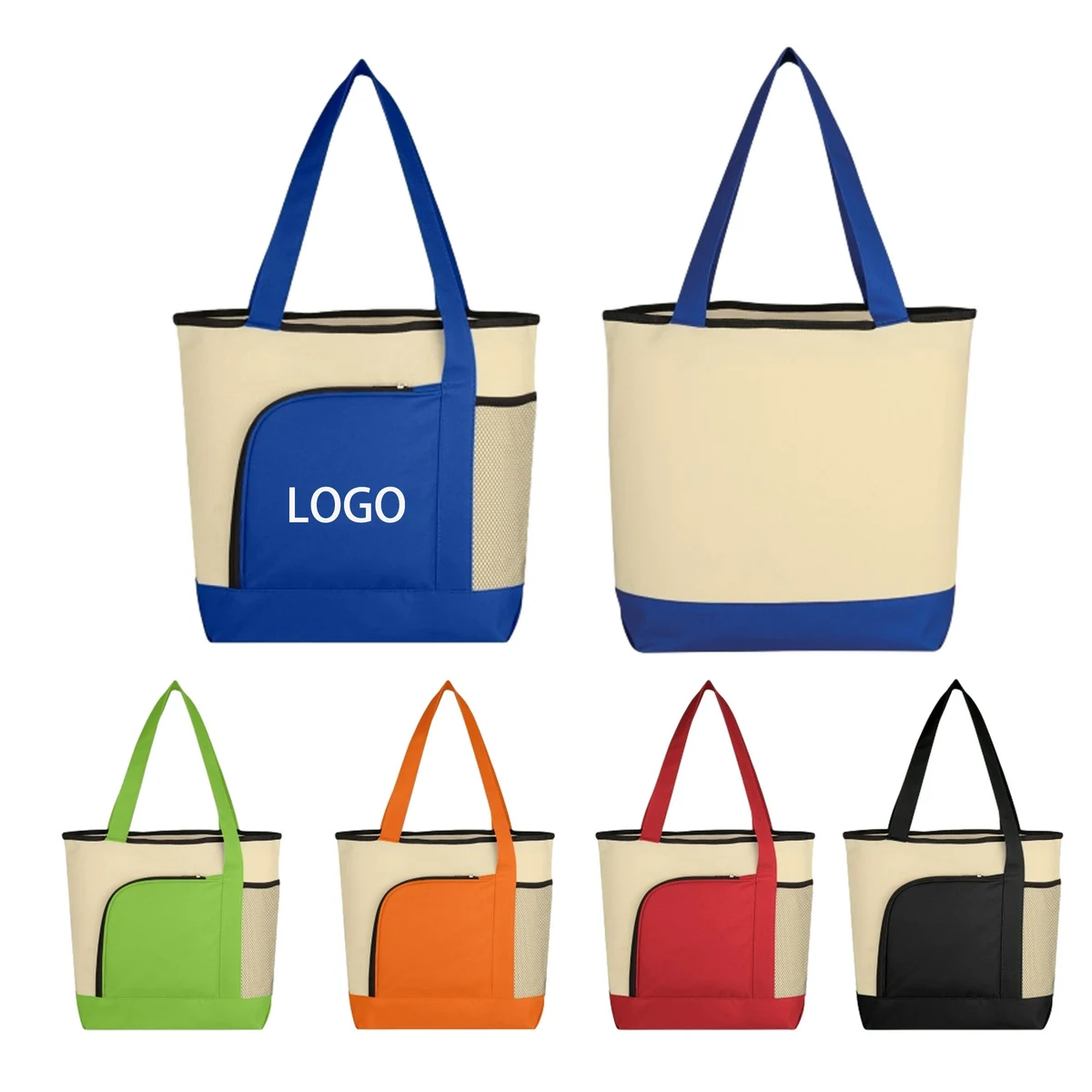 Zipper Polyester Tote Bag 1
