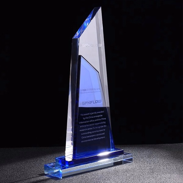 Crystal Blue Accent Trophy