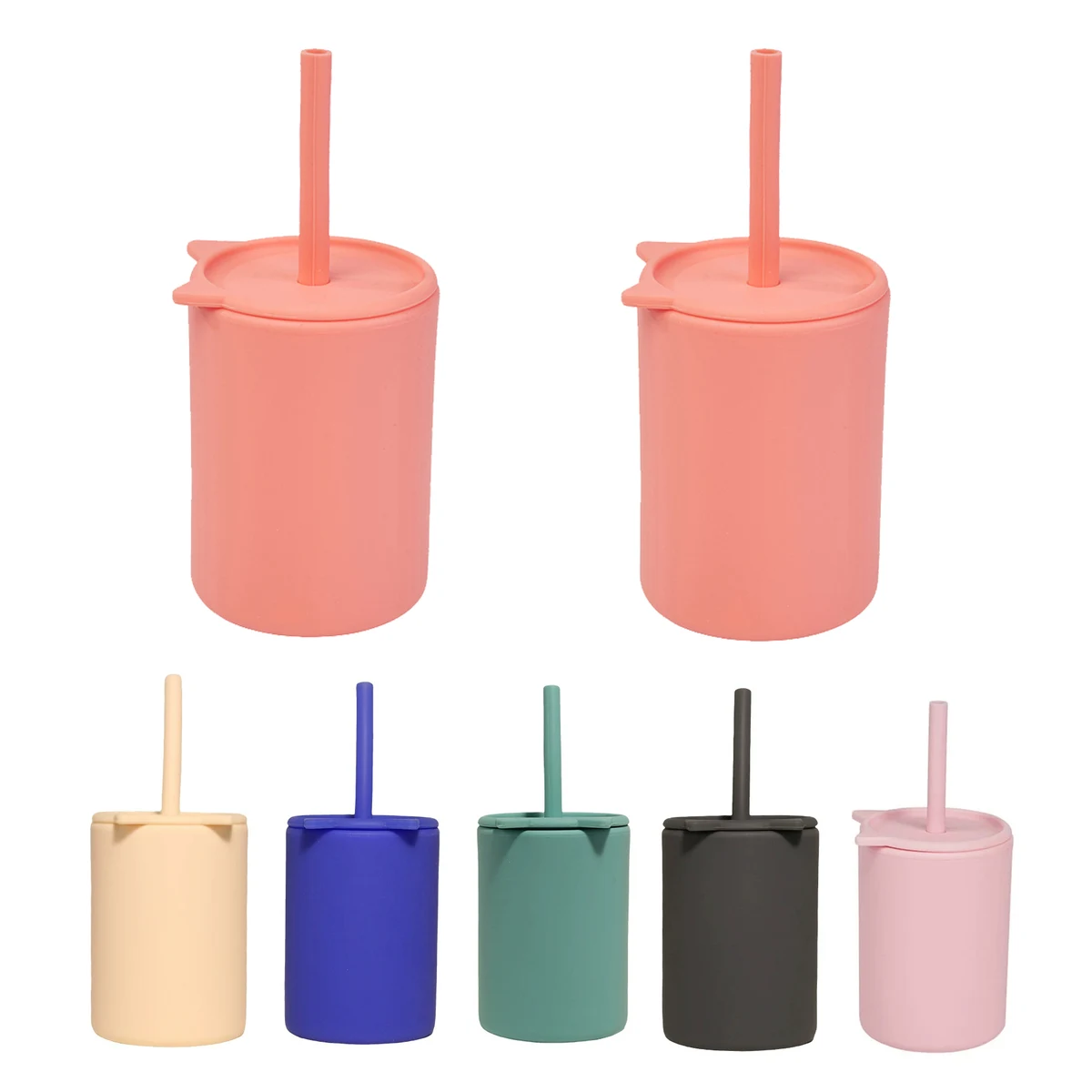 Silicone Kids Sippy Cup With Straw 1