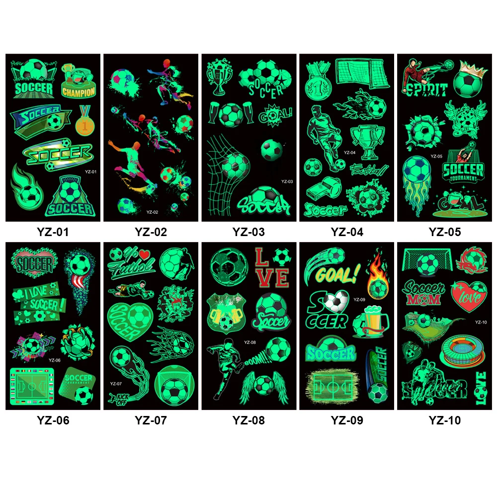 Qatar World Cup Luminous Football Tattoo Sticker 1
