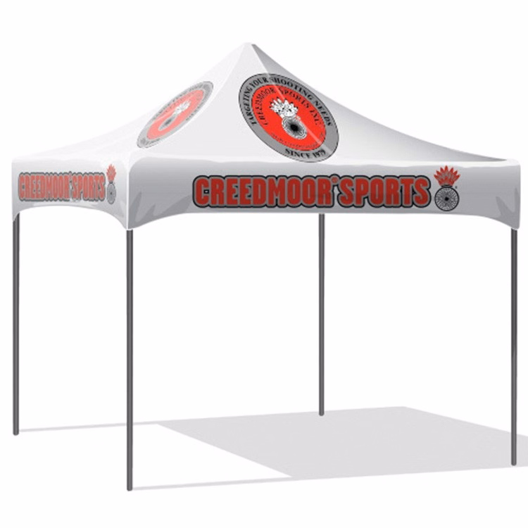 10x10 Black Steel Frame Screen Printed Canopy