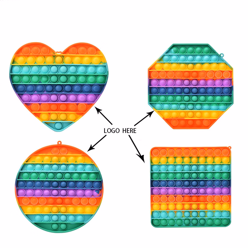Big Size Push It Pop Fidget Sensory Toy Rainbow Color Autism Special Needs