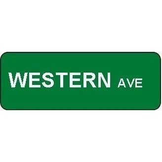 24" x 9" Custom Street Signs with standard vinyl lettering on two sides. 1