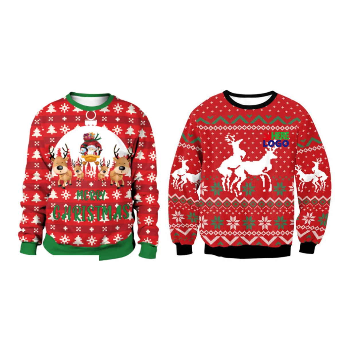 MOQ 10 Customizable Christmas Sweatshirt, custom hoodie or sweatshirt with logo imprint 1