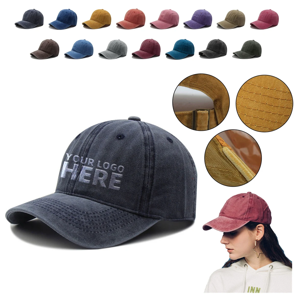 Washed Cloth Baseball Cap 1