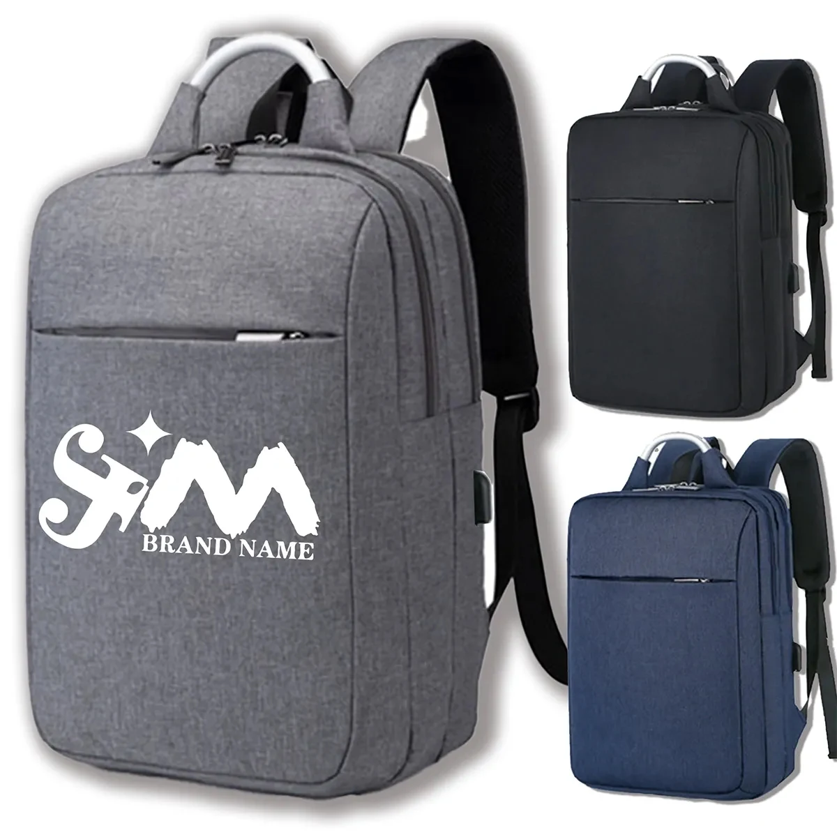 Simple Business Travel Laptop Backpack With USB Charging 1