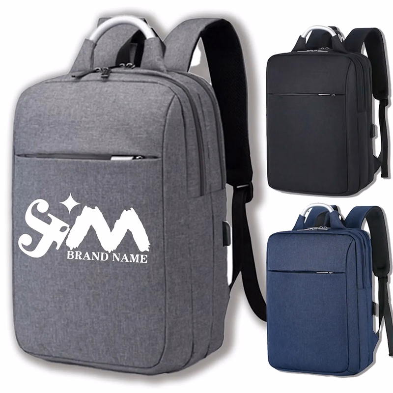 Simple Business Travel Laptop Backpack With USB Charging