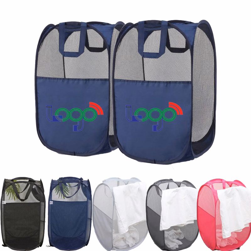 Mesh Laundry Hamper Portable Bathroom Basket Baby For Kids