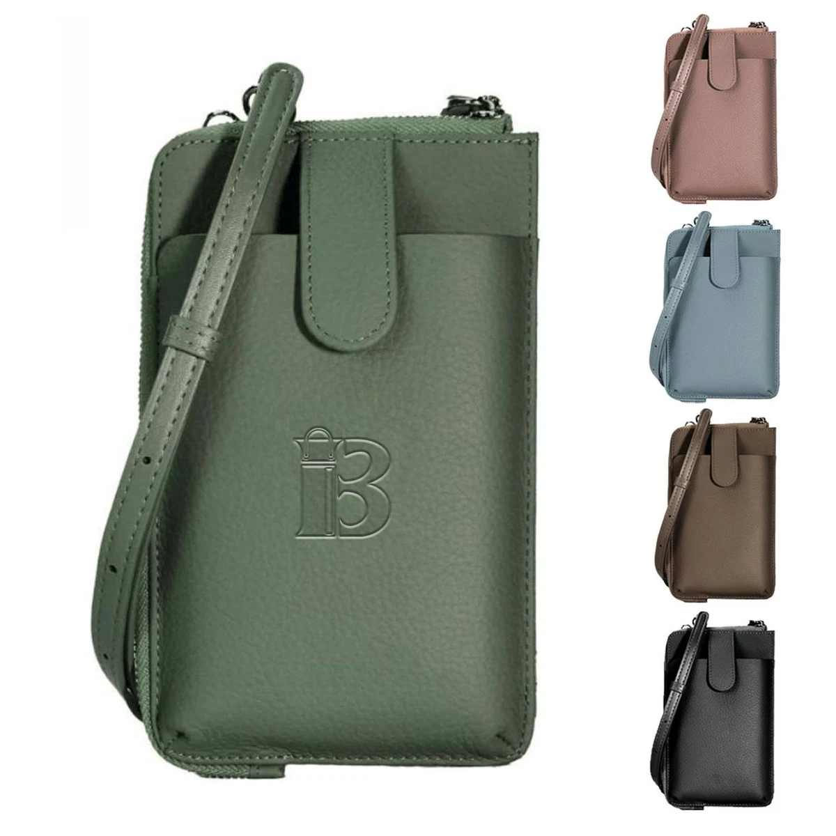 Genuine Leather Diagonal Cell Phone Bag 1