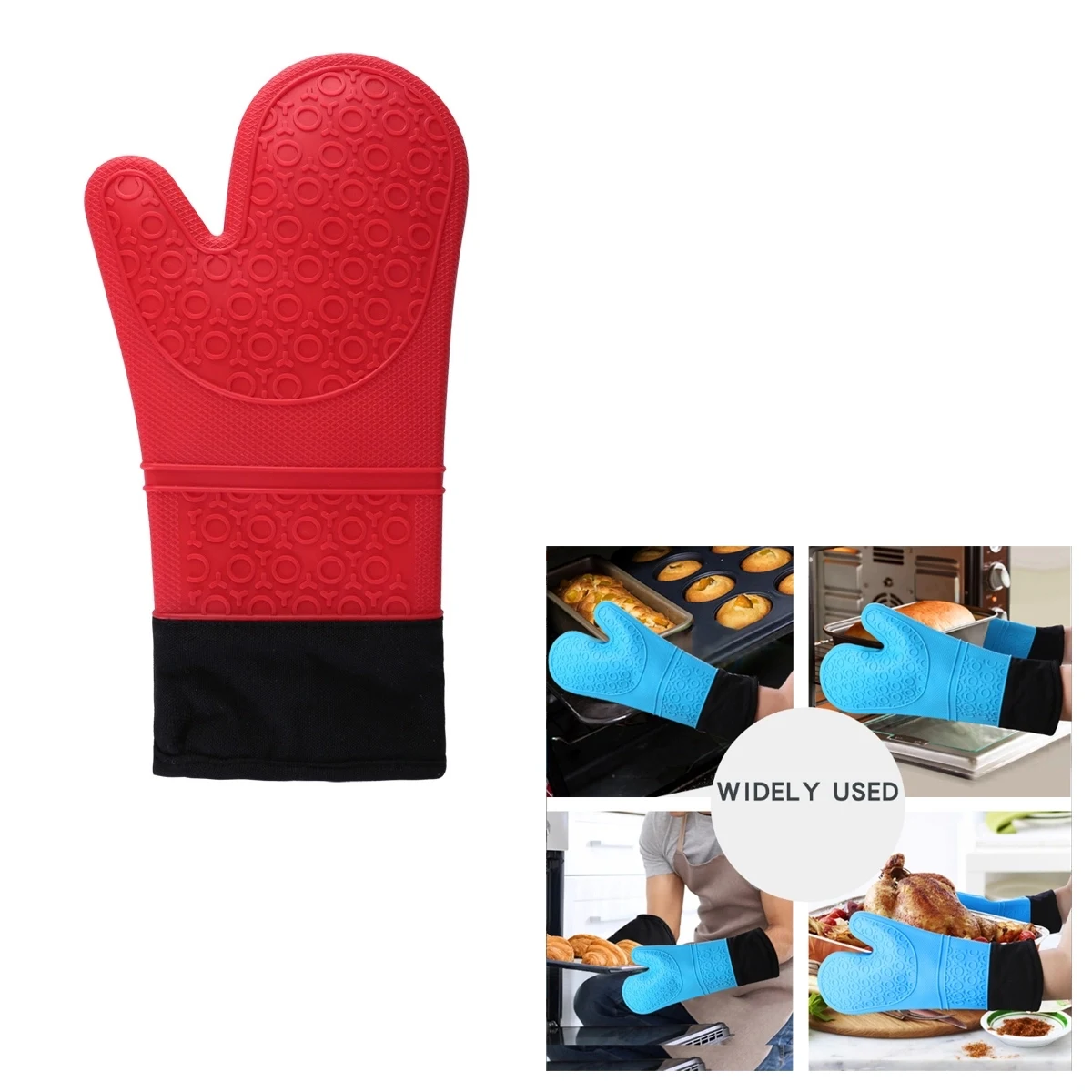 Silicone Oven Mitt With Cotton Lining 1