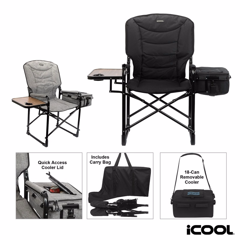 iCOOL Twin Peaks Deluxe Camping Chair With 18-Can Cooler