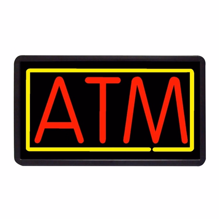 ATM 13" x 24" Simulated Neon Sign