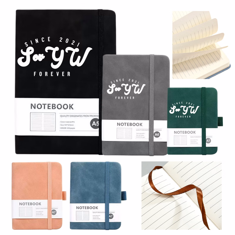 A7 PU-Cover Journal With Elastic Closure