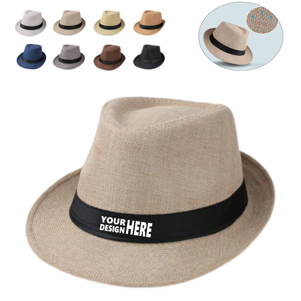 Genuine Straw Fedora – Natural Tone 1