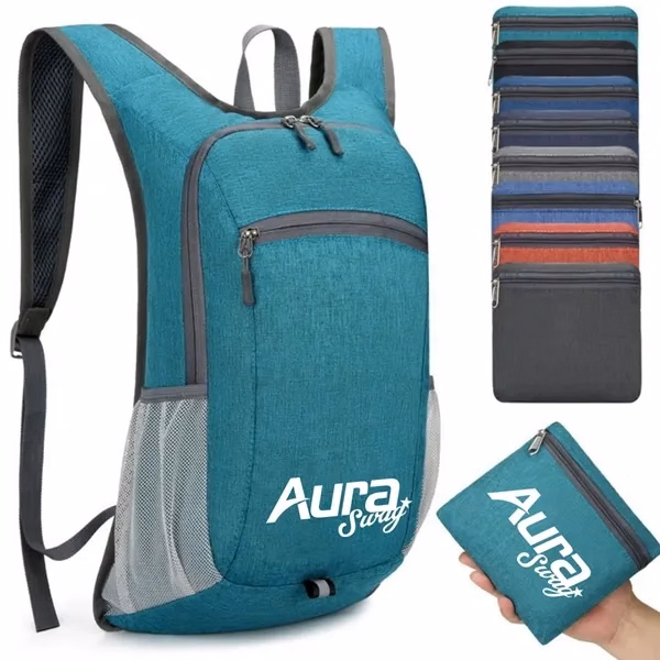 Custom 15-20 Liter Foldable Travel Backpack — Hiking Commute Gym Essentials
