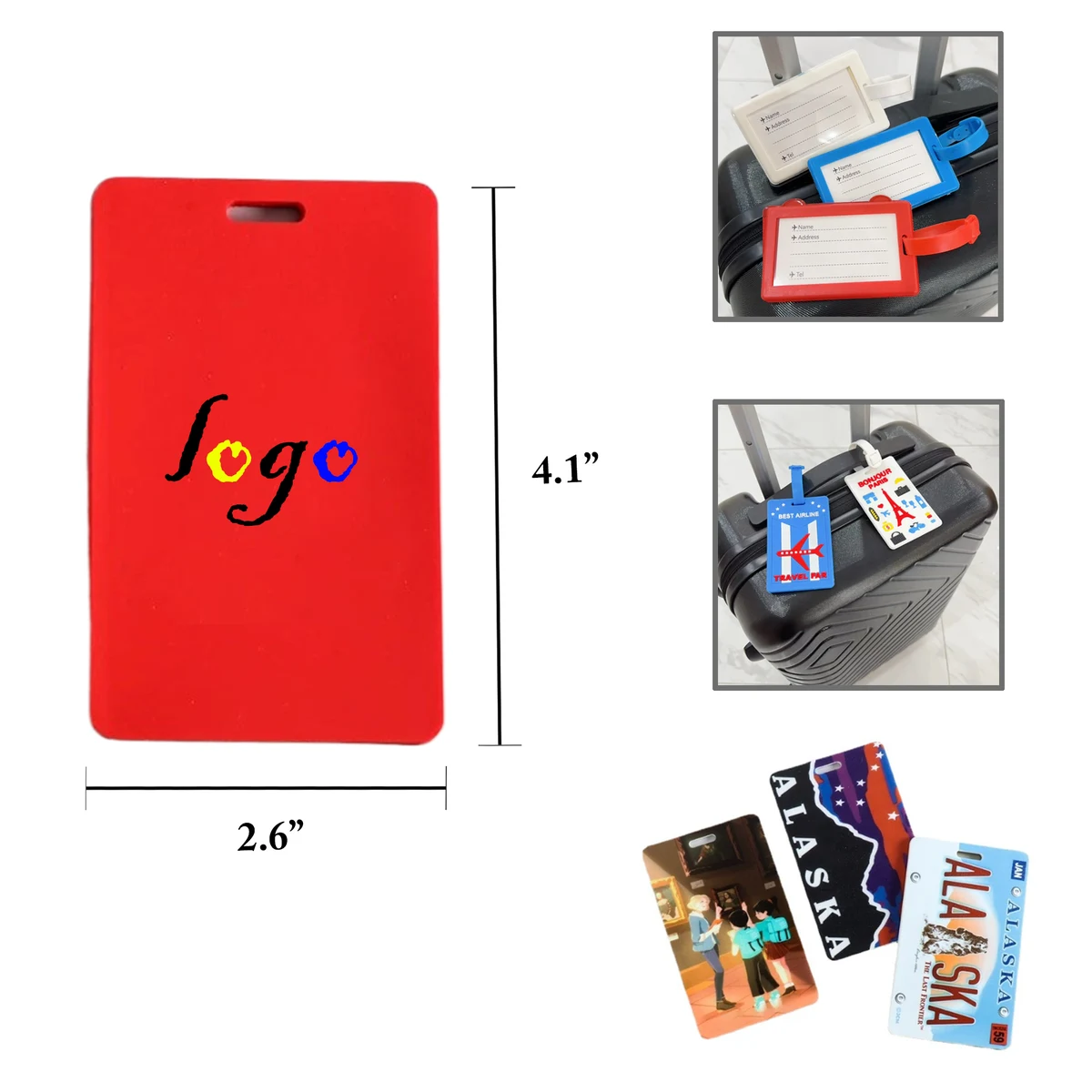 MOQ100 PVC Soft Travel Luggage Tag Card Holder 1
