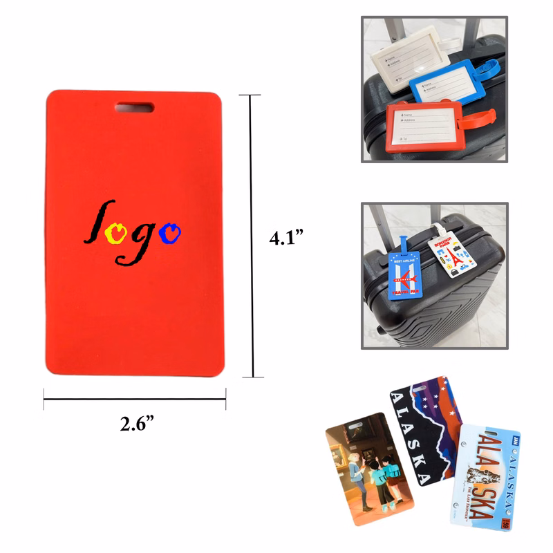 MOQ100 PVC Soft Travel Luggage Tag Card Holder