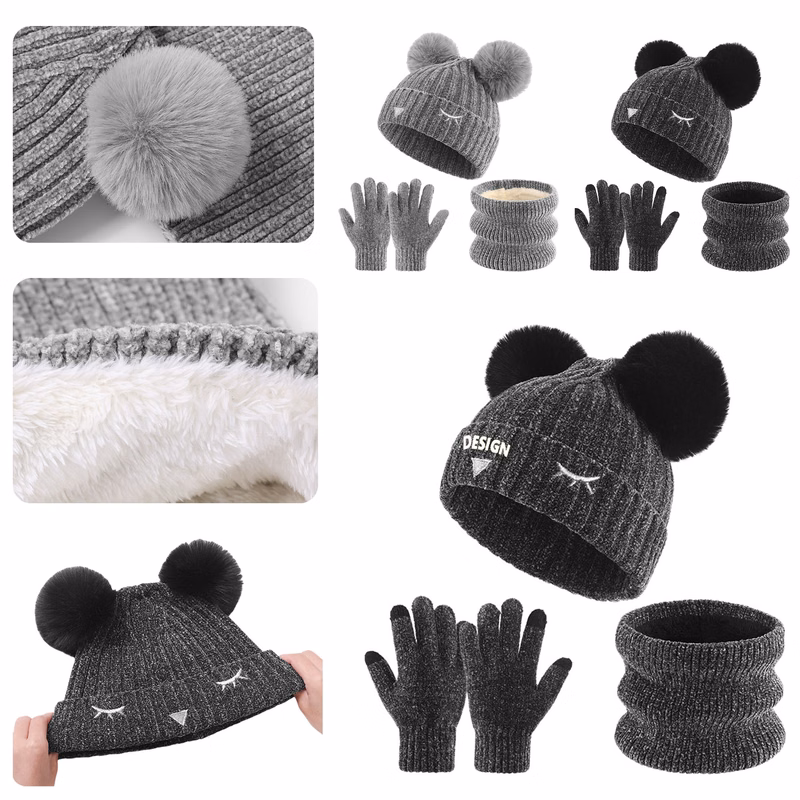 Children's Hats Scarves Gloves Set