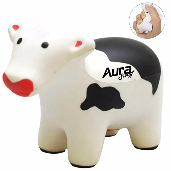 Custom Foam Cow-Shaped Squeeze Toy for Stress Relief — Agriculture and Wellness Giveaway