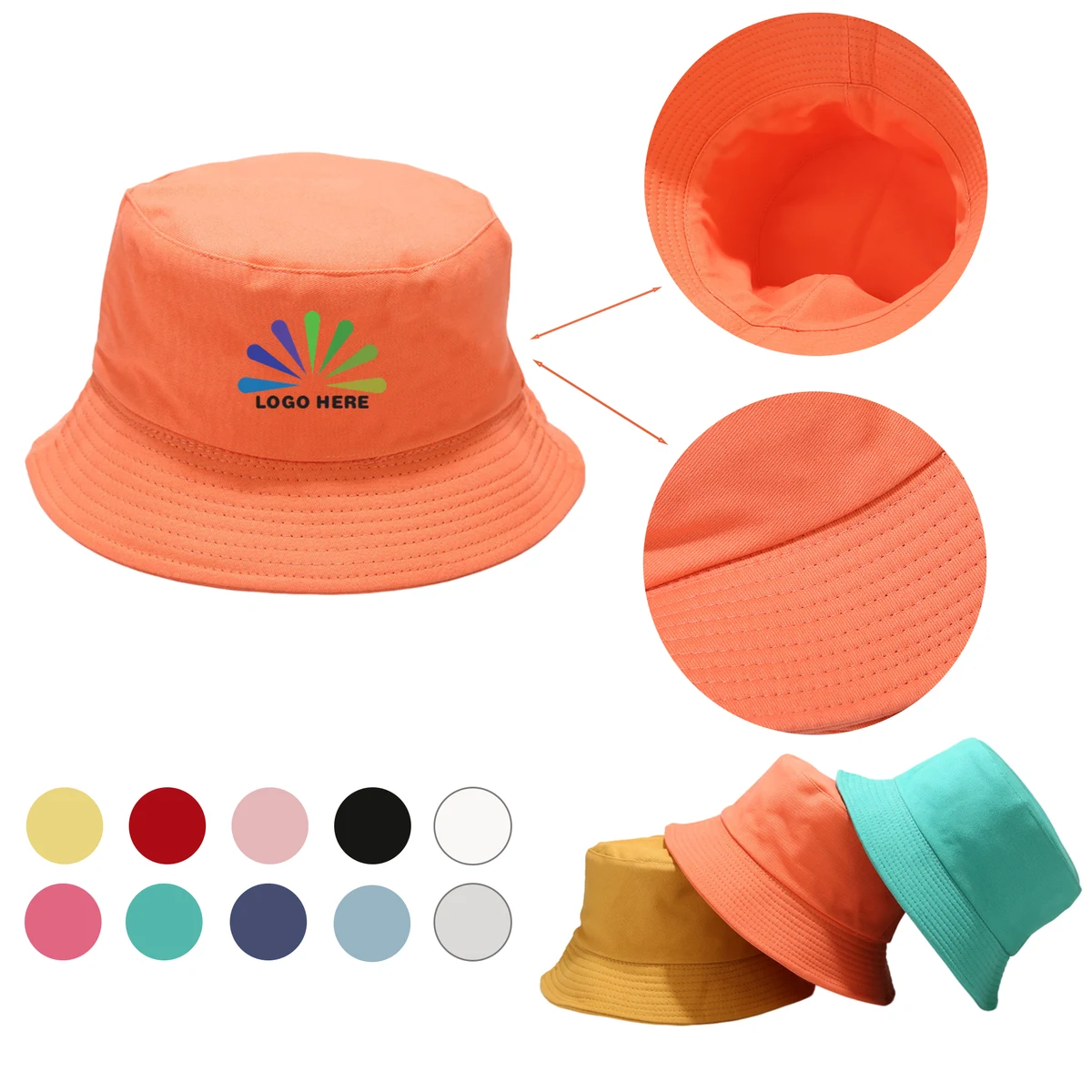 Outdoor Breathable Unisex Cotton Bucket Hat Casual 1