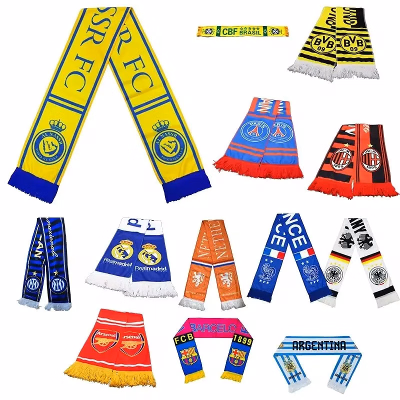 Acrylic Knitted Stadium Sports Scarf With Fringe
