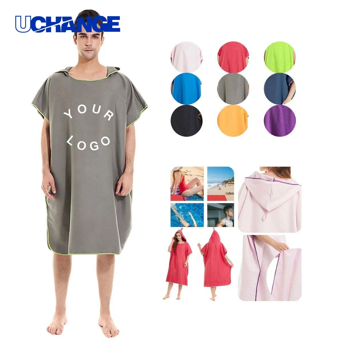 Durable Solid Color Poncho for Adults for Rain Protection 1