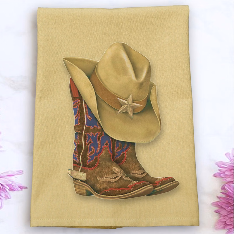 Dijon Solid Plain Weave Kitchen Towel with Custom Print