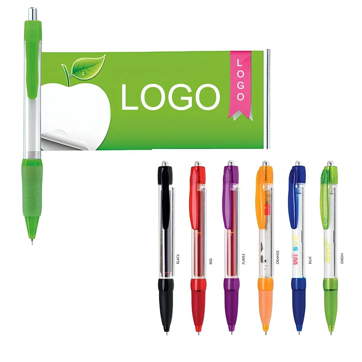 Plastic Click Action Banner Pen 1