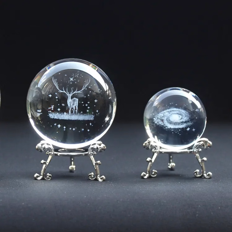 Custom Crystal Ball With Carved Pattern