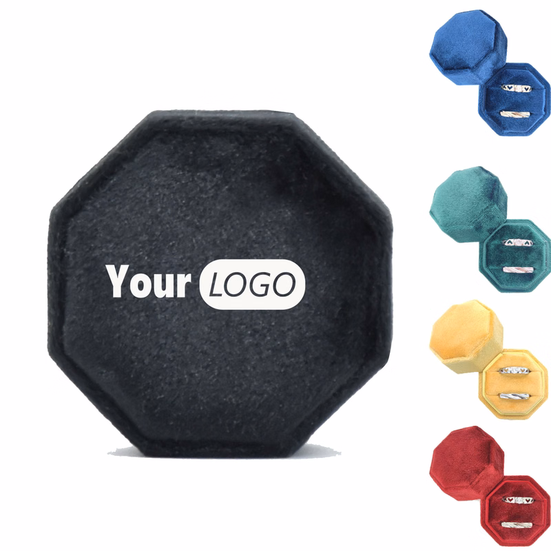 Velvet Octagon Ring Box