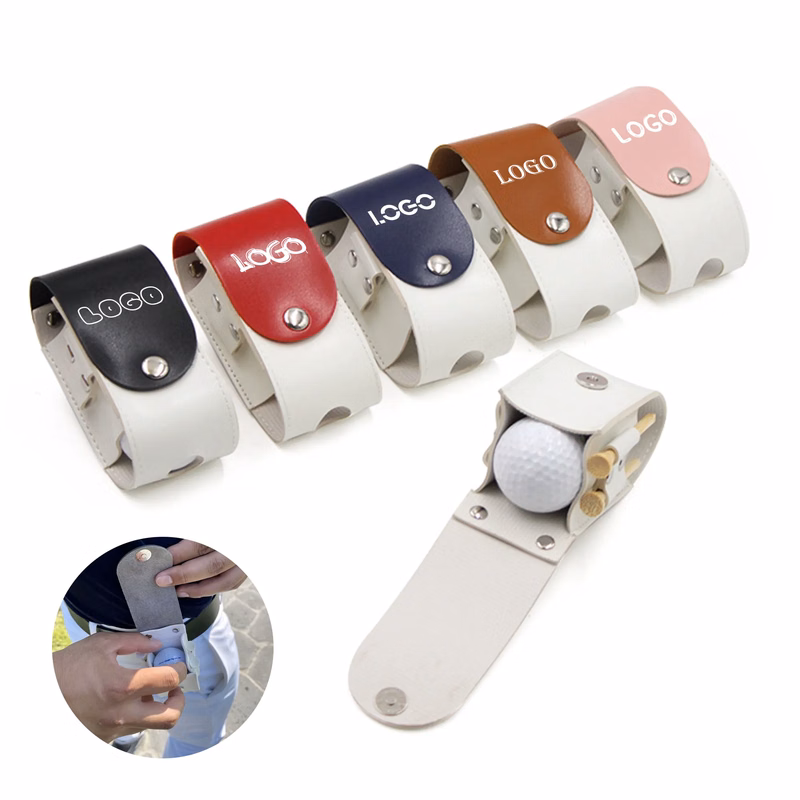 MOQ 20 Mini Leather Golf Ball Tee Storage Pouch
