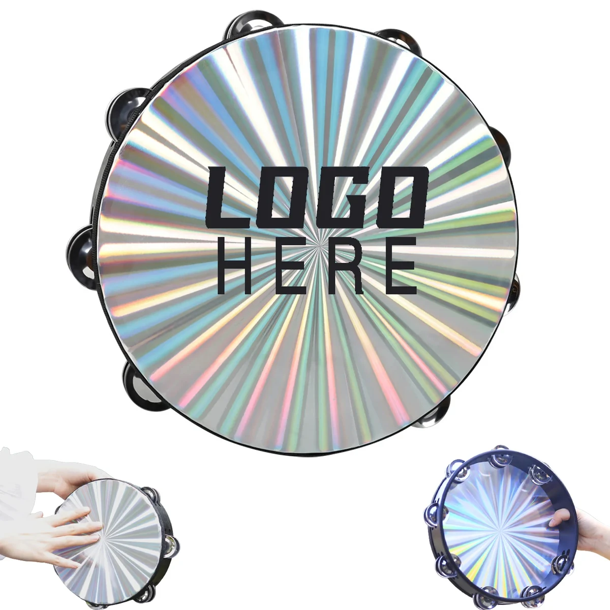 10" Laser Faced Tambourine MOQ50pcs 1