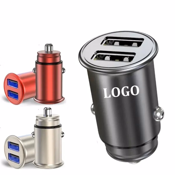 Custom 4.8A Dual USB Metal Car Charger With Smart Chip — Fast-Charging Tech Giveaway