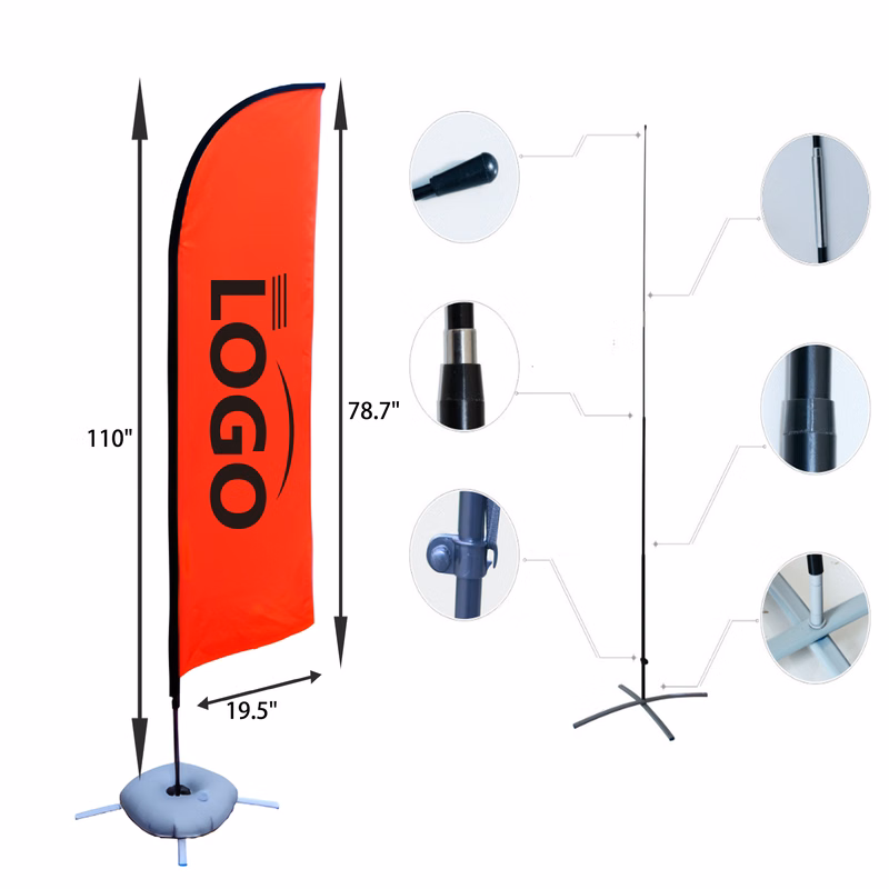 Portable 9 FT Feather Flag