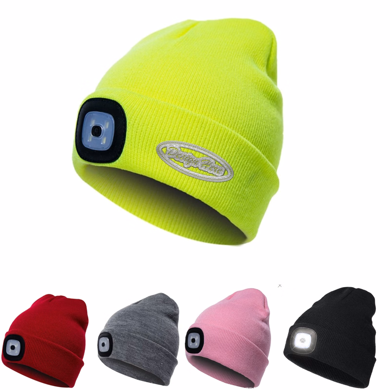 USB Rechargeable LED Knitted Beanie with Built-in Light