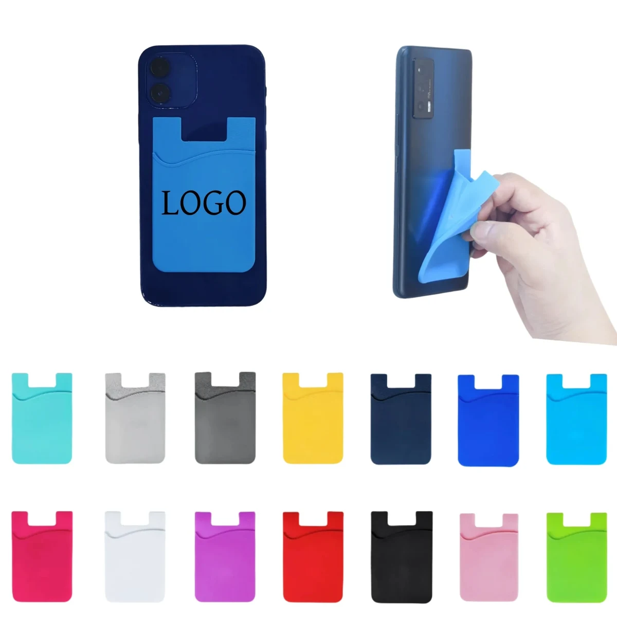 Glue-Free Silicone Mobile Phone Wallet Back Stickers 1
