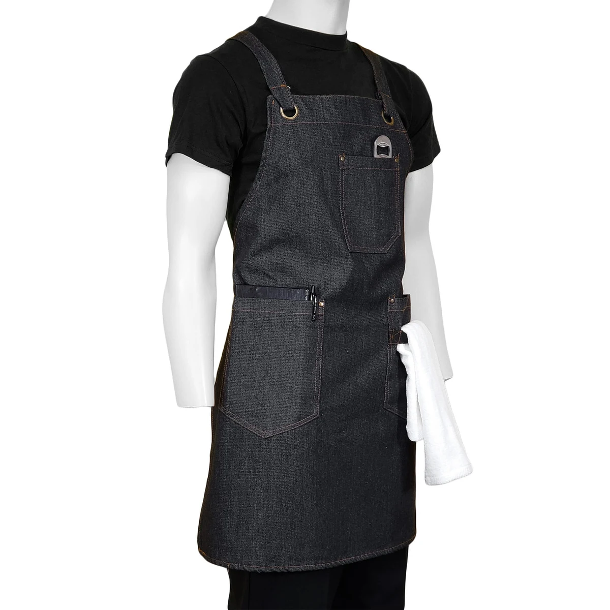 26 in. x 31 in. Denim Cross Back Apron with Pockets (BLANK) 1