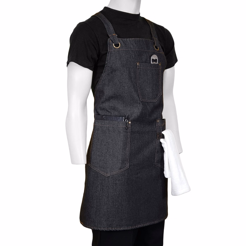 26 in. x 31 in. Denim Cross Back Apron with Pockets (BLANK)
