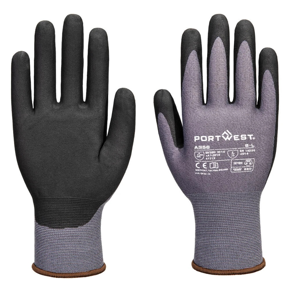 PORTWEST® ESD 15 Nitrile Essential Glove (Pk12) w/ Extra Dexterity 1