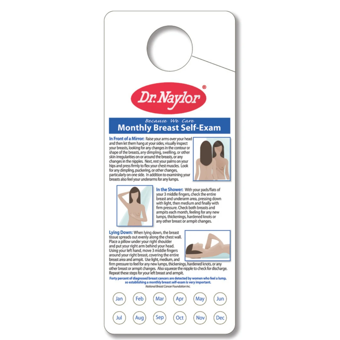 Breast Self Exam with Monthly Punch Out Shower Tags 1
