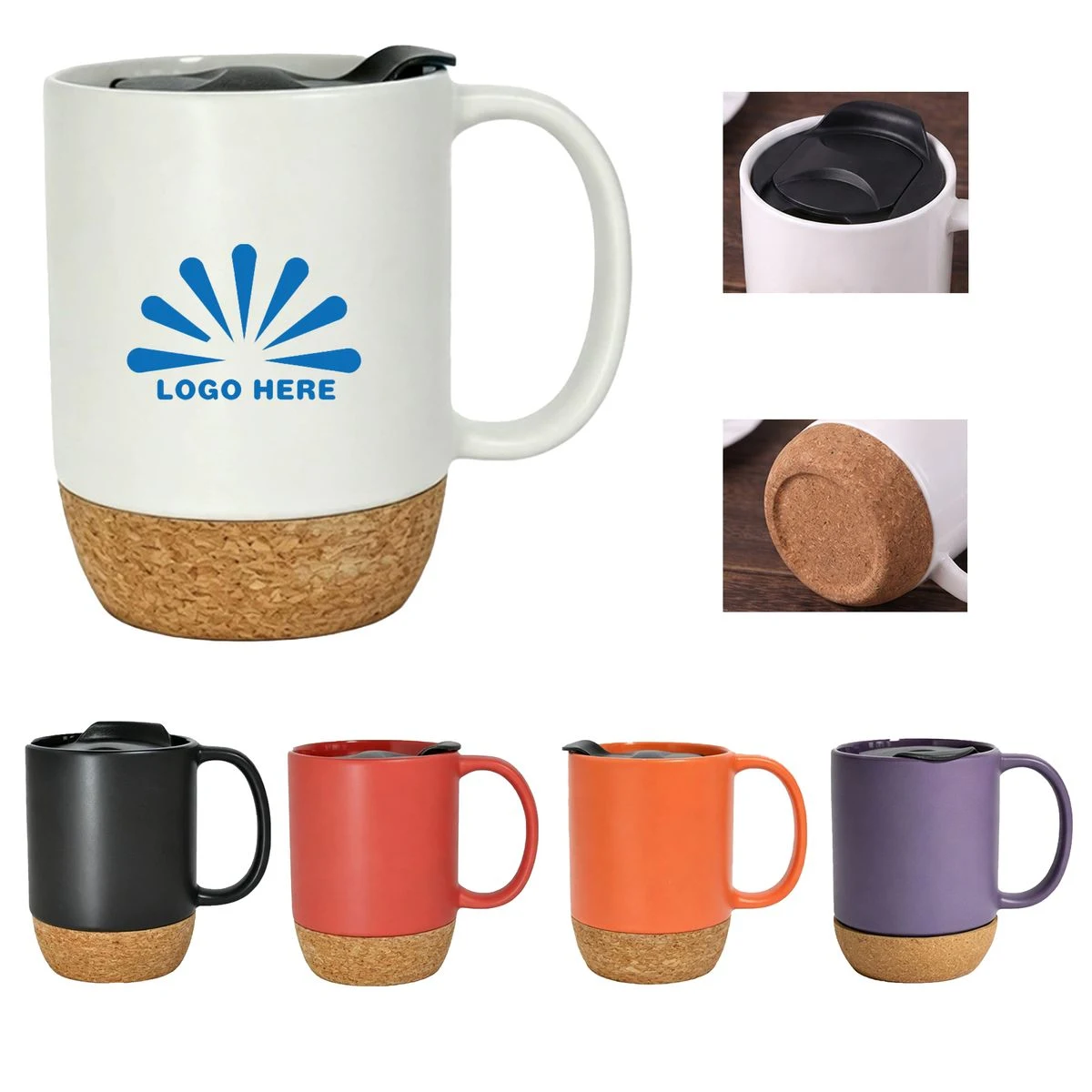 13.5Oz Cork Bottom Ceramic Mug 1