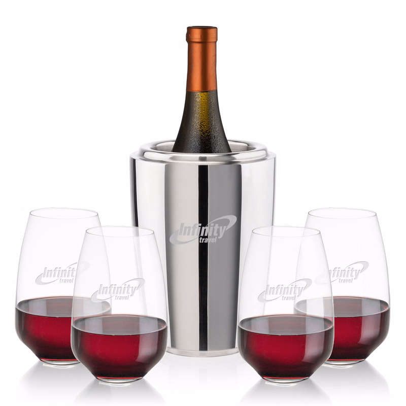 Pescara Wine Cooler & Oldham Stemless Wine Set