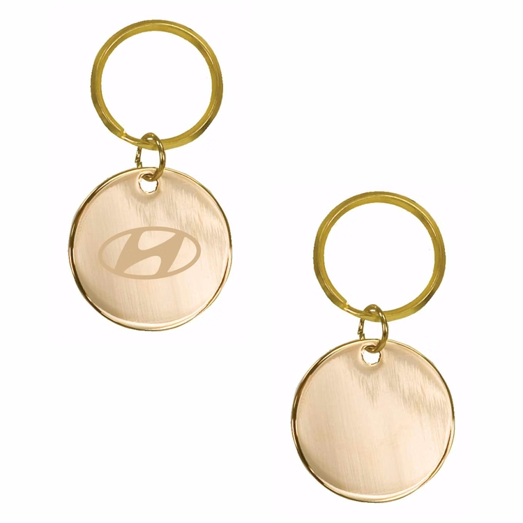 Gold Brass Round Keyring (1.5" Diam.)