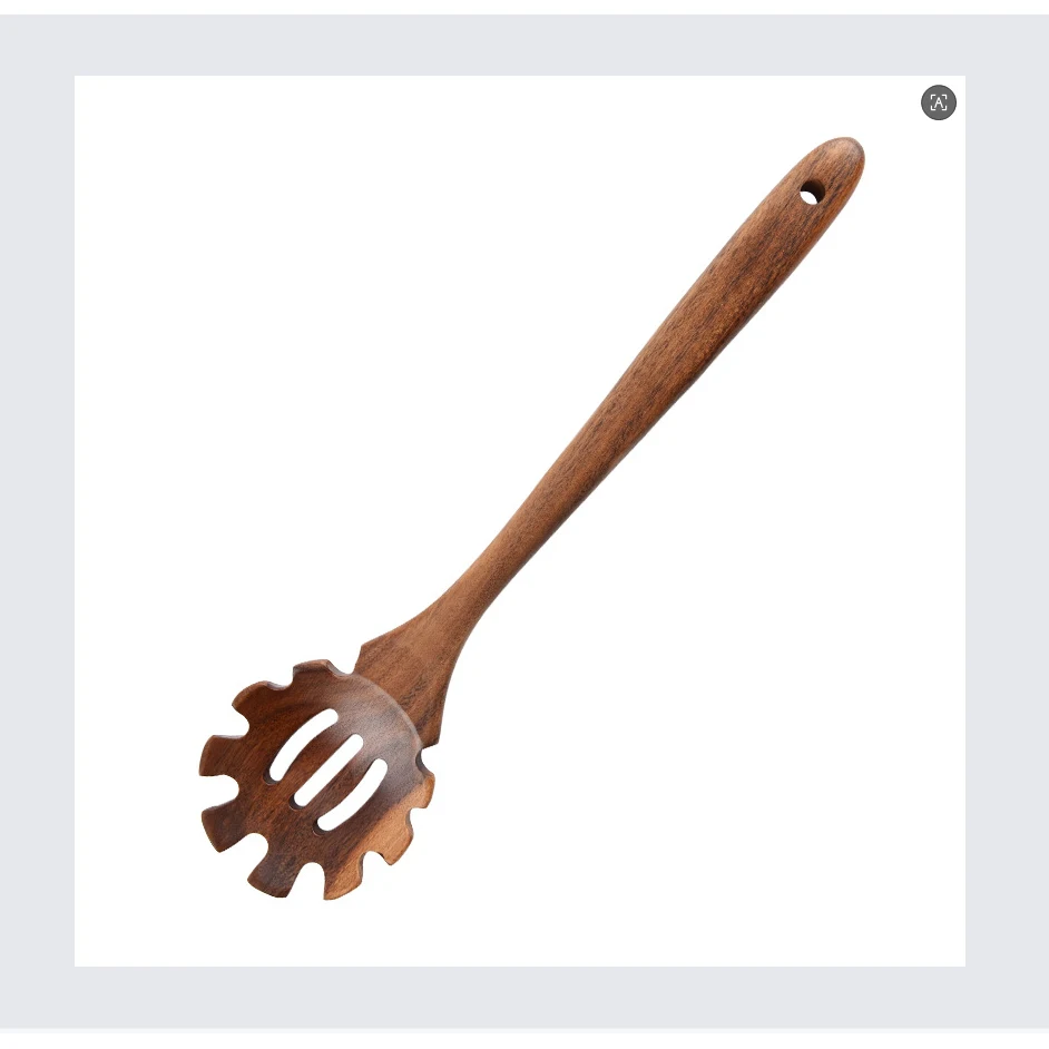 Teak Wood Pasta Fork and Spaghetti Server Spoon 1